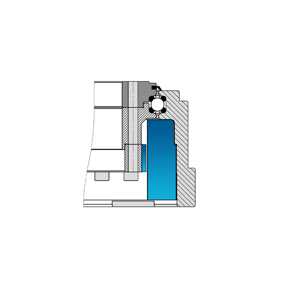 Konstruktionsbeispiel Drehverbindung mit Torque-Motor Typ LTD