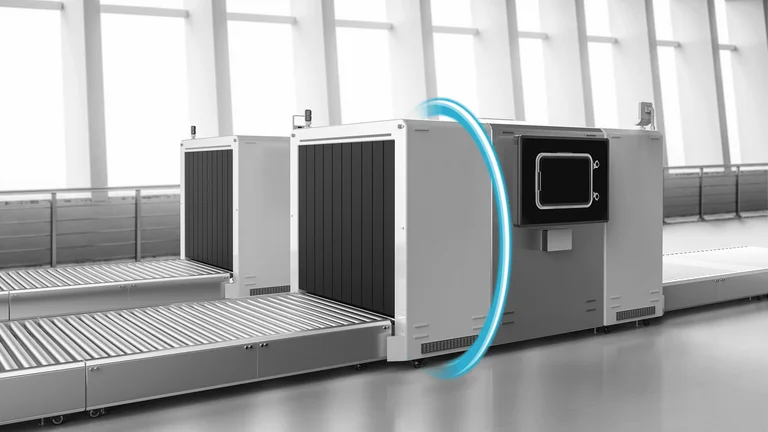 Baggage scanner with bearing