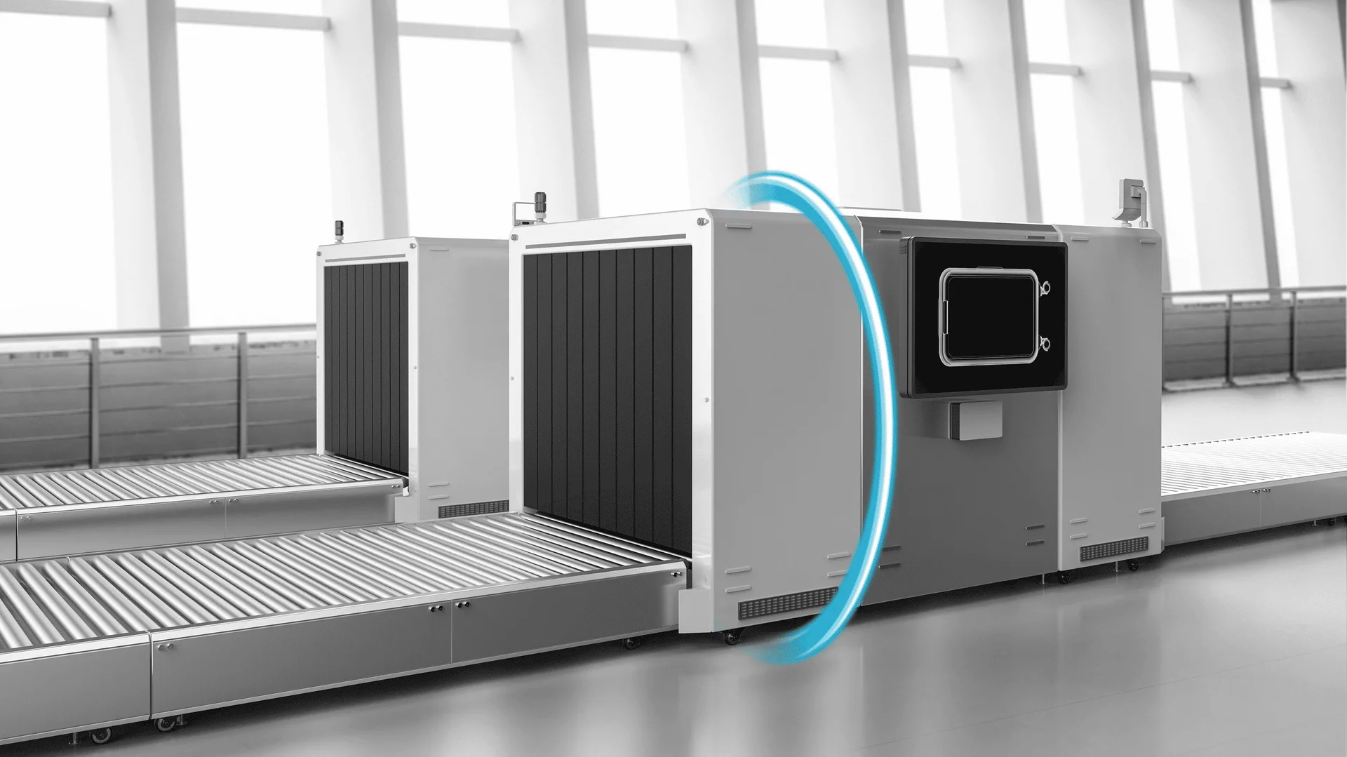 Baggage scanner with bearing