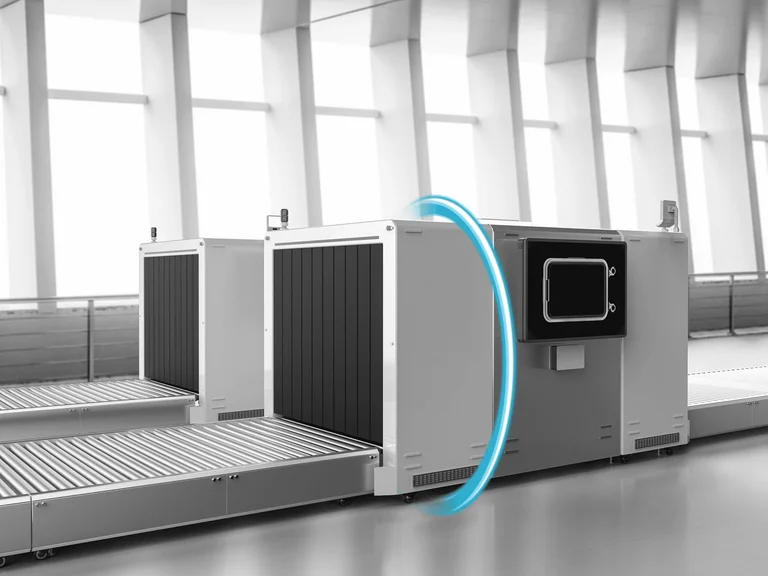 Baggage scanner with bearing