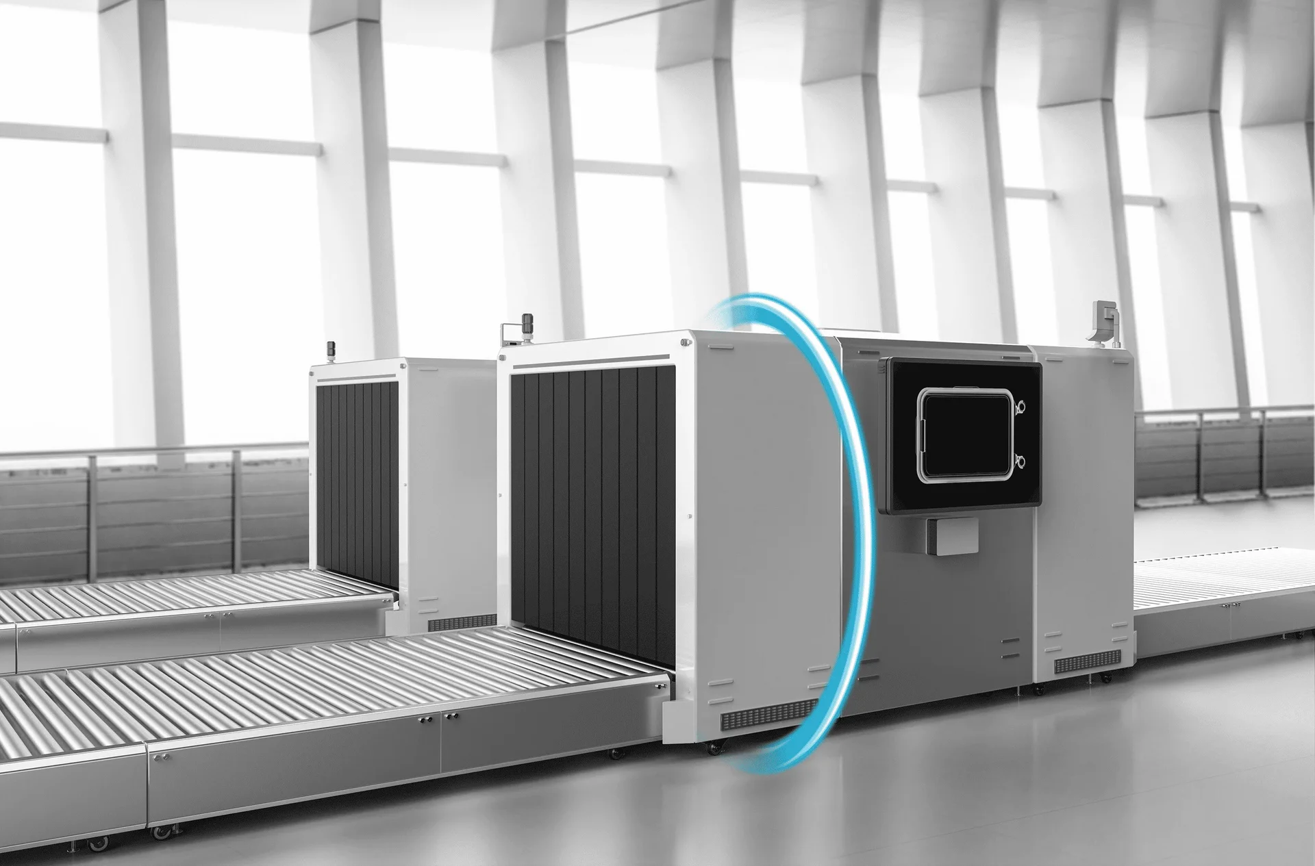 Baggage scanner with bearing