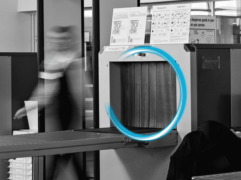Bearing in a baggage scanner